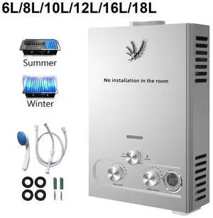SIHAO Tankless Water Heater 4.3GPM 12L Outdoor Portable Gas Hot Water Heater Instant Propane Water Heater with Digital Display for Camping Trips Boat
