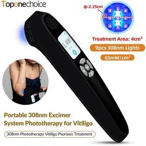 Toponechoice Upgraded UVB Light Therapy Device, 308nm with Timer for Face/Body 0-5J/cm²