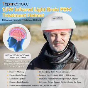 Toponechoice 810nm pbm red light helmet brain stimulator For treatment depression epilepsy stimulator bipolar 2 with depression