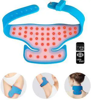 Toponechoice Professional Photodynamic Therapy Flexible Silicone Red Light Therapy Photon LED Neck Pad, Helps You Relax Muscles, Beautify And Care For Your Skin, Pet Cat And Dog Pain Relief Device