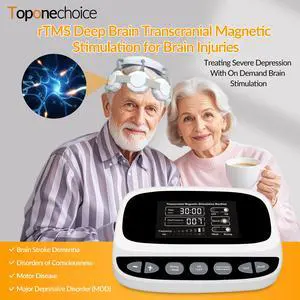 Toponechoice brain frequency device for insomnia,brain shock for depression,brainwave tms,1 Large Therapeutic Head+8 Small Therapeutic Head