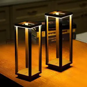 2 Pack Cordless Table Lamp Rechargeable, IP55 Waterproof, 60h Runtime Protable Outdoor Table Lamps, 3 Color Stepless Dimming Battery Powered Table Lamp for Dinner/Restaurant/Bedroom/Cafe