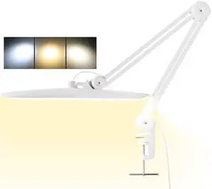 3000 Lumens Adjustable LED Desk Lamp & Task Lamp - Bright, Dimmable Lighting for Office, Crafts, Nails &Salon Hobbies with Clamp (CCT, White) 3000 Lumens Adjustable LED Desk Lamp & Task Lamp - Bright, Dimmable Lighting for Office, Crafts, Nails &Salon Hobbies with Clamp (CCT, White)