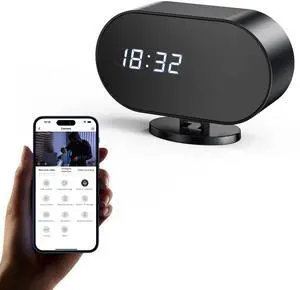 Hidden Camera Clock with 2 MP IR Night Vision WiFi 2000 mAh Motion Detection Spy Camera Portable for Home, Office Hidden Camera Clock with 2 MP IR Night Vision WiFi 2000 mAh Motion Detection Spy Camera Portable for Home, Office