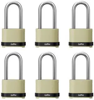 Heavy Duty Combination Padlock, Outdoor Combo Lock Weatherproof, Pad Locks with Long Shackle for Locker, Shed, Garage, Gate, Fence, 6 Pack