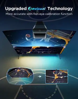 TV Backlight 3 Lite with Fish-Eye Correction Function Sync to 55-65 Inch TVs, 11.8ft RGBICW Wi-Fi LED Strip Lights with Camera, 4 Colors in 1 Lamp Bead, Voice and APP Control, Adapter