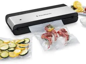 PowerVac Compact Vacuum Sealing Machine Stainless Steel & Black Vertical Storage VS0150 | Preserves freshness reduces bag waste for both dry and wet food PowerVac Compact Vacuum Sealing Machine Stainless Steel & Black Vertical Storage VS0150 | Preserves freshness reduces bag waste for both dry and wet food