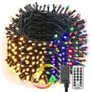 Christmas String Lights, 279ft 800 LED Color Changing Christmas Lights with Remote, 11 Modes Tree Light Warm White & Multicolor Green Wire Xmas Lights Outdoor for Xmas Party Home