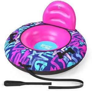 44 Snow Tube with Backrest Heavy Duty Inflatable Sled 500 lbs Capacity with Cover, Handles & Tow Rope, Snow Tubing Sleds for Kids & Teens, Portable Air Sled with Fast Valve (Pink) 44 Snow Tube with Backrest Heavy Duty Inflatable Sled 500 lbs Capacity with Cover, Handles & Tow Rope, Snow Tubing Sleds for Kids & Teens, Portable Air Sled with Fast Valve (Pink)