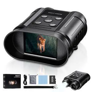 Night Vision Goggles,Compact Night Vision Binoculars,32GB Card Included, Photo/Video Capture,Outdoor tools for Education, Wildlife Watching,Gifts for Boy, Gifts for Men, Gifts for Father (Pearl Black)