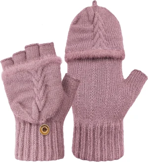 Tanvia Winter Fingerless Gloves Mittens for Women Men Warm Wool Knitted Convertible Flip Top Mittens for Cold Weather Purple Tanvia Winter Fingerless Gloves Mittens for Women Men Warm Wool Knitted Convertible Flip Top Mittens for Cold Weather Purple