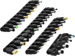 38 PCS Universal Laptop DC Power Adapter Tips 5.5 mm x 2.1 mm DC AC Power Adapter Kits Connector for Thinkpad Power Supply Plug Jack Sets