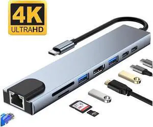 WRIARICH USB C Hub, 8-in-1 Type C Adapter Mini Docking Station with 4K HDMI, RJ45 Port, USB3.0/2.0 Ports, SD/TF Card Reader, 87W Power Supply,Type-C Data Port for iPad Pro/MacBook/Type C Devices WRIARICH USB C Hub, 8-in-1 Type C Adapter Mini Docking Station with 4K HDMI, RJ45 Port, USB3.0/2.0 Ports, SD/TF Card Reader, 87W Power Supply,Type-C Data Port for iPad Pro/MacBook/Type C Devices