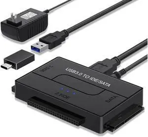 Vszerda USB 3.0 to SATA IDE Adapter - 2.5in / 3.5in - External Hard Drive to USB Converter Hard Drive Transfer Cable (USB3SSATAIDE) Vszerda USB 3.0 to SATA IDE Adapter - 2.5in / 3.5in - External Hard Drive to USB Converter Hard Drive Transfer Cable (USB3SSATAIDE)
