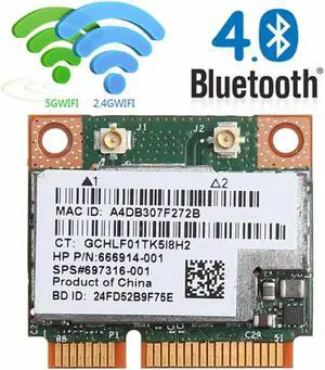 Vszerda Dual Band 2.4+5G 300M 802.11a/b/g/n WiFi Bluetooth 4.0 Wireless Half Mini PCI-E Card For HP BCM943228HMB SPS 718451-001 Vszerda Dual Band 2.4+5G 300M 802.11a/b/g/n WiFi Bluetooth 4.0 Wireless Half Mini PCI-E Card For HP BCM943228HMB SPS 718451-001