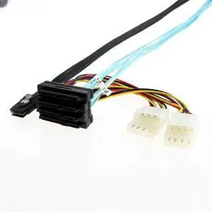 Vszerda FOR MINI SAS SFF-8087 to 4 Ports MINI SAS SFF-8482 server Adapter Cable with POWER 50CM Vszerda FOR MINI SAS SFF-8087 to 4 Ports MINI SAS SFF-8482 server Adapter Cable with POWER 50CM