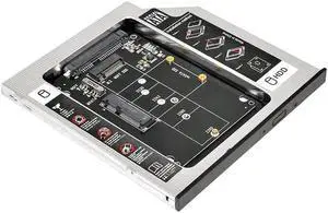 Vszerda MSATA NGFF B/M-Key SSD to Slimline SATA 13Pin Caddy Case for 9.5mm Universal Laptop CD/DVD-ROM Bay Vszerda MSATA NGFF B/M-Key SSD to Slimline SATA 13Pin Caddy Case for 9.5mm Universal Laptop CD/DVD-ROM Bay