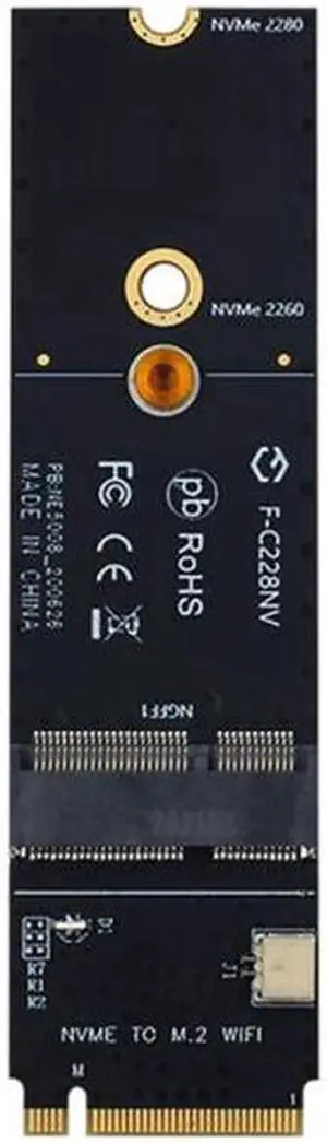 Vszerda Wireless M.2 A+E Key Slot to M.2 M Key Wifi Bluetooth Adapter for AX200 9260 Bcm94352Z Card NVMe PCI Express SSD Port Vszerda Wireless M.2 A+E Key Slot to M.2 M Key Wifi Bluetooth Adapter for AX200 9260 Bcm94352Z Card NVMe PCI Express SSD Port