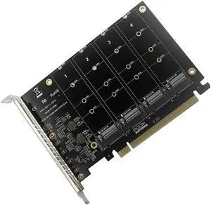 Vszerda FOR PCIE 4-Port M.2 NVEM SSD Expansion Card Computer Motherboard Solid State Drive Expansion Card Vszerda FOR PCIE 4-Port M.2 NVEM SSD Expansion Card Computer Motherboard Solid State Drive Expansion Card