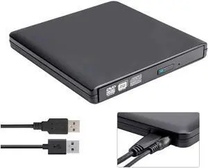 Vszerda DVD Player for Laptop USB 3.0 Type-C Dual Port Portable External CD DVD Drive, Drive Slim DVD/CD ROM Rewriter Burner Compatible with Laptop Desktop PC Windows Linux OS Apple Mac Vszerda DVD Player for Laptop USB 3.0 Type-C Dual Port Portable External CD DVD Drive, Drive Slim DVD/CD ROM Rewriter Burner Compatible with Laptop Desktop PC Windows Linux OS Apple Mac