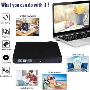Vszerda Aluminum External CD Drive USB 3.0/Type-C Portable CD/DVD+/-RW Burner Player Writer Compatible with Windows XP/7/8/10, MacOS, Linux for MacBook, Laptop, Desktop (XD058), Black Vszerda Aluminum External CD Drive USB 3.0/Type-C Portable CD/DVD+/-RW Burner Player Writer Compatible with Windows XP/7/8/10, MacOS, Linux for MacBook, Laptop, Desktop (XD058), Black