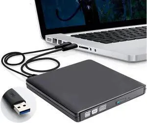 Vszerda Aluminum External DVD Drive for Laptop, Portable High-Speed USB-C&USB 3.0 CD Burner/DVD Reader Writer for PC Desktops, Compatible with Windows/Mac OSX/Linux (XD058), Black Vszerda Aluminum External DVD Drive for Laptop, Portable High-Speed USB-C&USB 3.0 CD Burner/DVD Reader Writer for PC Desktops, Compatible with Windows/Mac OSX/Linux (XD058), Black