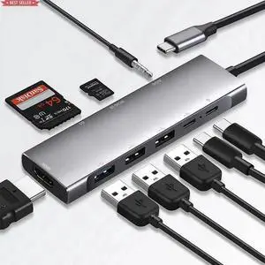 Vszerda SB-C SD TF Card Reader Audio Ports Docking Station Usb-c To HDTV Adapter USB C Hub 9 in 1 Usb Type C Adapter Charger Vszerda SB-C SD TF Card Reader Audio Ports Docking Station Usb-c To HDTV Adapter USB C Hub 9 in 1 Usb Type C Adapter Charger