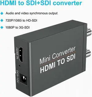 Vszerda HDMI to SDI Converter with Audio Embedder 3G/HD/SD-SDI Auto Format Detection, Stereo Audio Embedder, Support SDI/HD-SDI/3G-SDI for SDI Monitor HDTV Vszerda HDMI to SDI Converter with Audio Embedder 3G/HD/SD-SDI Auto Format Detection, Stereo Audio Embedder, Support SDI/HD-SDI/3G-SDI for SDI Monitor HDTV