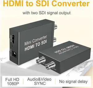 Vszerda HDMI to SDI Converter Dual SDI Adapter Video Converter, 1080P HDMI-compatible to 2CH SDI converter HDMI-compatible to Sdi 3G-SDI/HD-SDI broadcast HD Adapter for Camera Television Vszerda HDMI to SDI Converter Dual SDI Adapter Video Converter, 1080P HDMI-compatible to 2CH SDI converter HDMI-compatible to Sdi 3G-SDI/HD-SDI broadcast HD Adapter for Camera Television