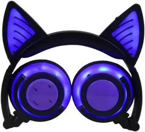 Vszerda Gemdeck Wireless Headphones Cat Ear Bluetooth Foldable Light Up Headphones Dark Blue Vszerda Gemdeck Wireless Headphones Cat Ear Bluetooth Foldable Light Up Headphones Dark Blue