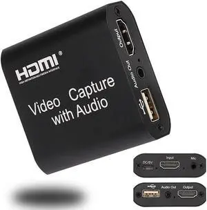 Vszerda Video Audio Capture Card HDMI to USB 2.0 1080p Record with Loop Out for Gaming Streaming Teaching Video Conference and Live Broadcasting Vszerda Video Audio Capture Card HDMI to USB 2.0 1080p Record with Loop Out for Gaming Streaming Teaching Video Conference and Live Broadcasting