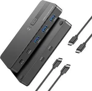 Vszerda USB C Switch 2 Computers Share USB A & USB C Devices, 10Gbps USB 3.2 Switch Hub Selector for PC Laptop Keyboard Mouse Printer Scanner One Key Switch Compatible with Windows, Mac, Linux Vszerda USB C Switch 2 Computers Share USB A & USB C Devices, 10Gbps USB 3.2 Switch Hub Selector for PC Laptop Keyboard Mouse Printer Scanner One Key Switch Compatible with Windows, Mac, Linux