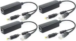 Vszerda 4-Pack 5V PoE Splitter, 48V to 5V 2.4A Adapter, Plug 3.5mm x 1.35mm, 5.5mm x 2.1mm Connector, IEEE 802.3af Compliant, for IP Camera and More Vszerda 4-Pack 5V PoE Splitter, 48V to 5V 2.4A Adapter, Plug 3.5mm x 1.35mm, 5.5mm x 2.1mm Connector, IEEE 802.3af Compliant, for IP Camera and More