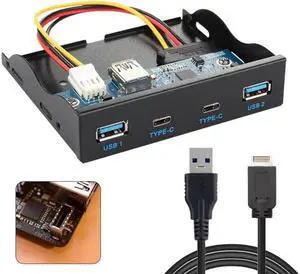 Vszerda USB 3.0 HUB 4 Ports & USB-C Front Panel Motherboard to USB 3.1 Front Panel Header Cable Cord for 3.5" Floppy Bay Vszerda USB 3.0 HUB 4 Ports & USB-C Front Panel Motherboard to USB 3.1 Front Panel Header Cable Cord for 3.5" Floppy Bay