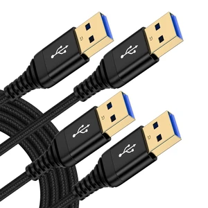 USB to USB Cable, 6FT 2 Pack USB A to USB A Cable Male to Male USB2.0 Cable Type A Double Sided Data Transfer Cord for Computer, PC, Laptop Cooler, TV, Hub, Hard Drive Enclosures, DVD Player, KVM USB to USB Cable, 6FT 2 Pack USB A to USB A Cable Male to Male USB2.0 Cable Type A Double Sided Data Transfer Cord for Computer, PC, Laptop Cooler, TV, Hub, Hard Drive Enclosures, DVD Player, KVM
