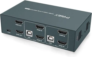 Vszerda Dual Monitor HDMI KVM Switch 2 Port, 2 USB 2.0 Hub, UHD 4K@30Hz YUV4:4:4 Downward Compatible, USB Powered, Hotkey Switch, with Cables Vszerda Dual Monitor HDMI KVM Switch 2 Port, 2 USB 2.0 Hub, UHD 4K@30Hz YUV4:4:4 Downward Compatible, USB Powered, Hotkey Switch, with Cables
