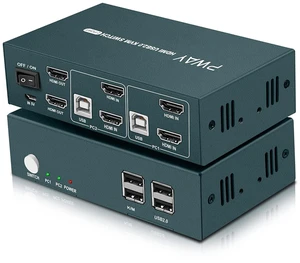 KVM Switch Dual Monitor HDMI 2 Port, 4K@30Hz, Extended Display for KVM Switch 2 computers 2 monitors, Hotkey Switch, 2 USB 2.0 Hub Support Printer and USB 2.0 Devices, with 4 Video Cables(2x2 4k@30Hz) KVM Switch Dual Monitor HDMI 2 Port, 4K@30Hz, Extended Display for KVM Switch 2 computers 2 monitors, Hotkey Switch, 2 USB 2.0 Hub Support Printer and USB 2.0 Devices, with 4 Video Cables(2x2 4k@30Hz)