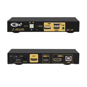 Vszerda CKL 2 Port USB Type C + HDMI KVM Switch 4K 60Hz for 2 Computers Sharing 1 Monitor, Keyboard and Mouse, with Audio Support and Cables CKL-62TH Vszerda CKL 2 Port USB Type C + HDMI KVM Switch 4K 60Hz for 2 Computers Sharing 1 Monitor, Keyboard and Mouse, with Audio Support and Cables CKL-62TH