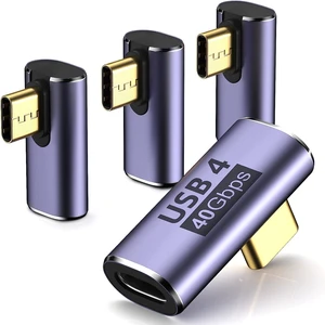 USB C Right Angle Adapter (4 Pack) USB C 90 Degree Adapter with 8K 60Hz Video 40 Gbps Data Transfer PD 100W Compatible for Thunderbolt 3/4, MacBook Pro/Air, USB-C HUB/Dock and More Type C Devices USB C Right Angle Adapter (4 Pack) USB C 90 Degree Adapter with 8K 60Hz Video 40 Gbps Data Transfer PD 100W Compatible for Thunderbolt 3/4, MacBook Pro/Air, USB-C HUB/Dock and More Type C Devices