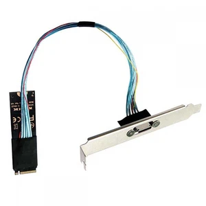 Vszerda 2280 NGFF PCI-E4.0 M.2 M-key to Oculink SFF-8612 SFF-8611 Host Cable 30cm with Bracket for NVME U.2 SSD eGPU Vszerda 2280 NGFF PCI-E4.0 M.2 M-key to Oculink SFF-8612 SFF-8611 Host Cable 30cm with Bracket for NVME U.2 SSD eGPU
