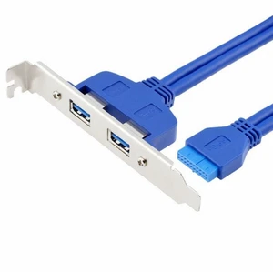 Vszerda Internal Dual USB 3.0 Female Mount Panel to Motherboard 20pin Cable with PCI Bracket 50cm Vszerda Internal Dual USB 3.0 Female Mount Panel to Motherboard 20pin Cable with PCI Bracket 50cm