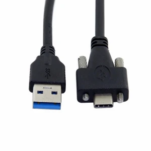 Vszerda USB 3.1 Type-C Dual Screw Locking to Standard USB3.0 Data Cable 1.2m 2m 3m Panel Mount Type Vszerda USB 3.1 Type-C Dual Screw Locking to Standard USB3.0 Data Cable 1.2m 2m 3m Panel Mount Type