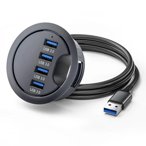 Vszerda USB 3.0 Hub 4 Port USB 60mm Desk Grommet Splitter Dock Station Interface for Desktop PC Desk Vszerda USB 3.0 Hub 4 Port USB 60mm Desk Grommet Splitter Dock Station Interface for Desktop PC Desk