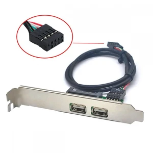 Vszerda Internal Dual USB2.0 Female Mount Panel to Motherboard 9pin Baffle Cable with Extral SATA Power and 12cm Bracket Vszerda Internal Dual USB2.0 Female Mount Panel to Motherboard 9pin Baffle Cable with Extral SATA Power and 12cm Bracket