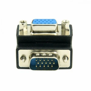 Vszerda Down Angled 90 Degree VGA RGB HDB15Pin Screw Type Male to Female Nut Type Extension Adapter for Monitor Displays Vszerda Down Angled 90 Degree VGA RGB HDB15Pin Screw Type Male to Female Nut Type Extension Adapter for Monitor Displays