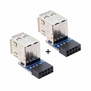 Vszerda 2pcs 9Pin/10Pin Motherboard Female Header to Dual USB 2.0 Female Adapter Vertical Type Vszerda 2pcs 9Pin/10Pin Motherboard Female Header to Dual USB 2.0 Female Adapter Vertical Type