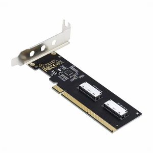 Vszerda PCIE PCI-Express 16x to Dual Oculink SFF-8612 SFF-8611 8x VROC Adapter for Mainboard SSD Graphics Card Vszerda PCIE PCI-Express 16x to Dual Oculink SFF-8612 SFF-8611 8x VROC Adapter for Mainboard SSD Graphics Card