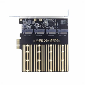 Vszerda Four SATA NGFF Key B+M SSD to PCI-E 1x Mainboard Desktop Adapter Converter SSD Card ASM1064 2280 Vszerda Four SATA NGFF Key B+M SSD to PCI-E 1x Mainboard Desktop Adapter Converter SSD Card ASM1064 2280