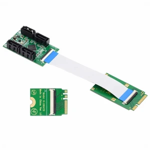 Vszerda Mini PCI-E PCI Express & NGFF A+E Key to SATA 3.0 Four Ports Adapter Cable 6Gbps Hard Drive Extension Card for SSD Vszerda Mini PCI-E PCI Express & NGFF A+E Key to SATA 3.0 Four Ports Adapter Cable 6Gbps Hard Drive Extension Card for SSD