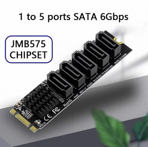Vszerda NGFF Key B+M to SATA 3.0 6Gbps 5 Ports Adapter Converter PM Multi Port Select JMB575 2280 Vszerda NGFF Key B+M to SATA 3.0 6Gbps 5 Ports Adapter Converter PM Multi Port Select JMB575 2280